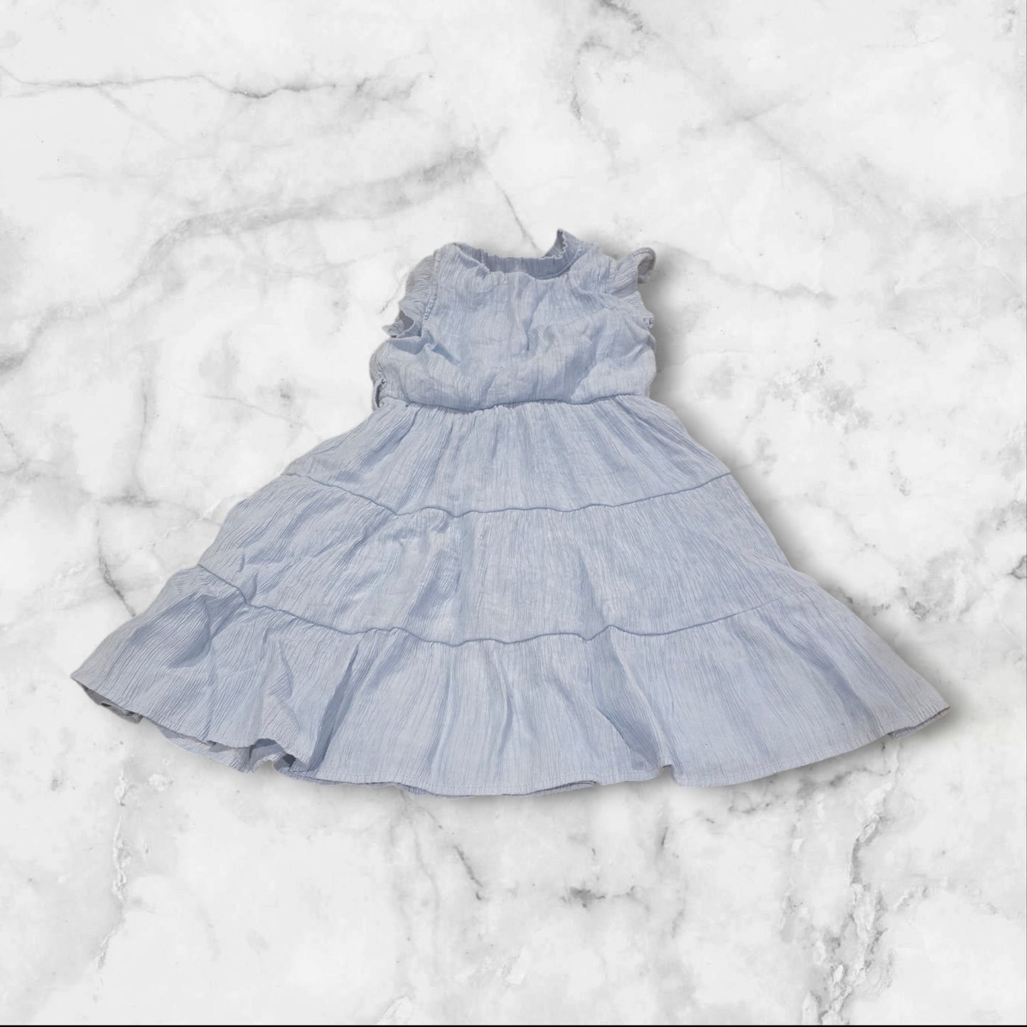 Blue Girls Crepe Dress